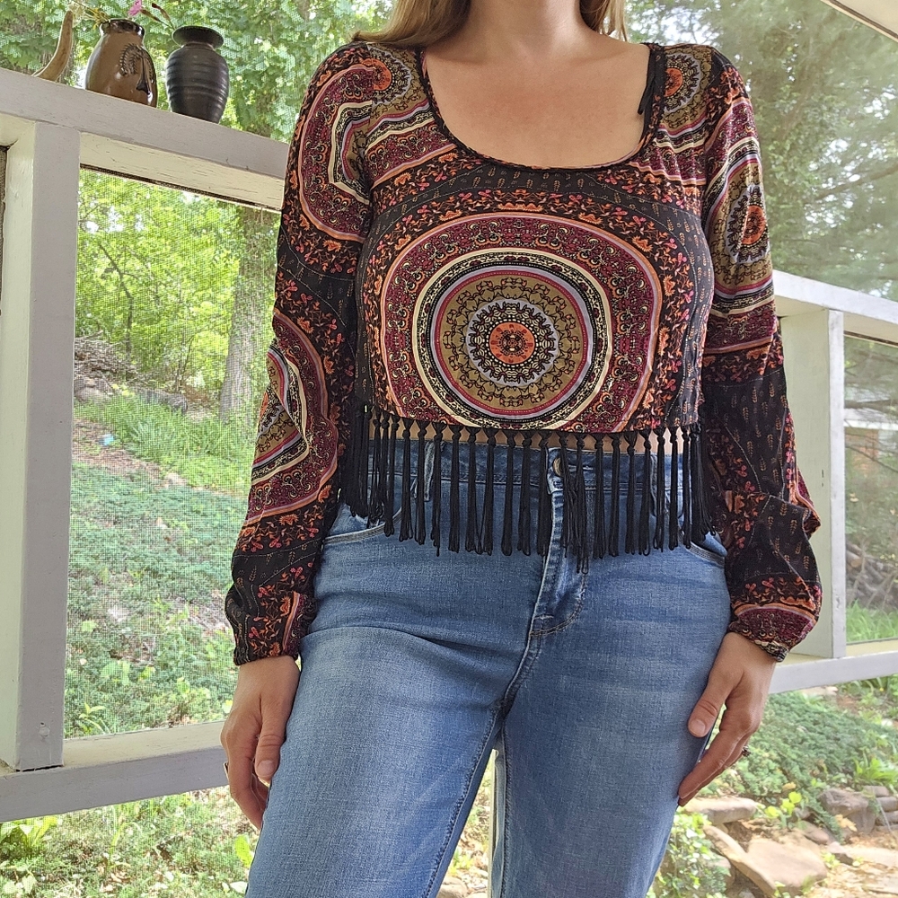 Gypsy Warrior Fring Festival Crop Top